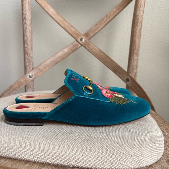 Gucci princetown velvet mules Neiman Marcus 110th special edition - Picture 7 of 10